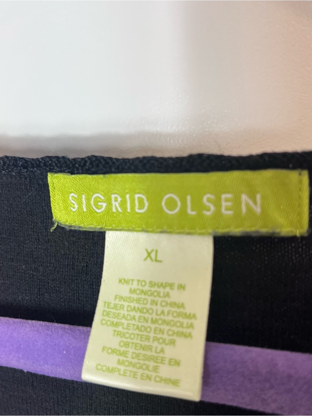 Sigrid Olsen Black Short Sleeve Blouse XL Cotton Cottagecore Goth Lagenlook - Picture 2 of 5